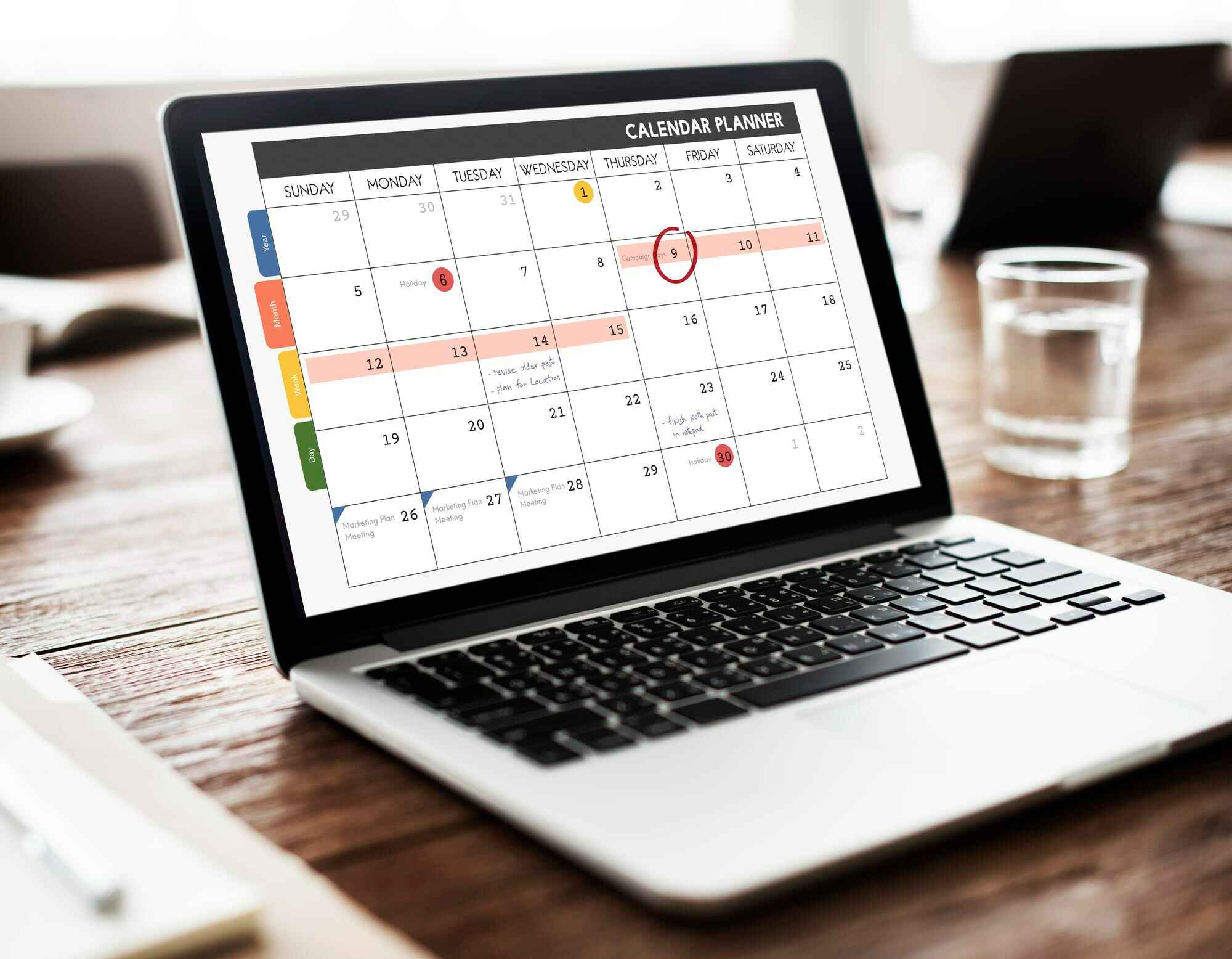 Web partner deliver project by follow pre-set timeline marked on calendar.