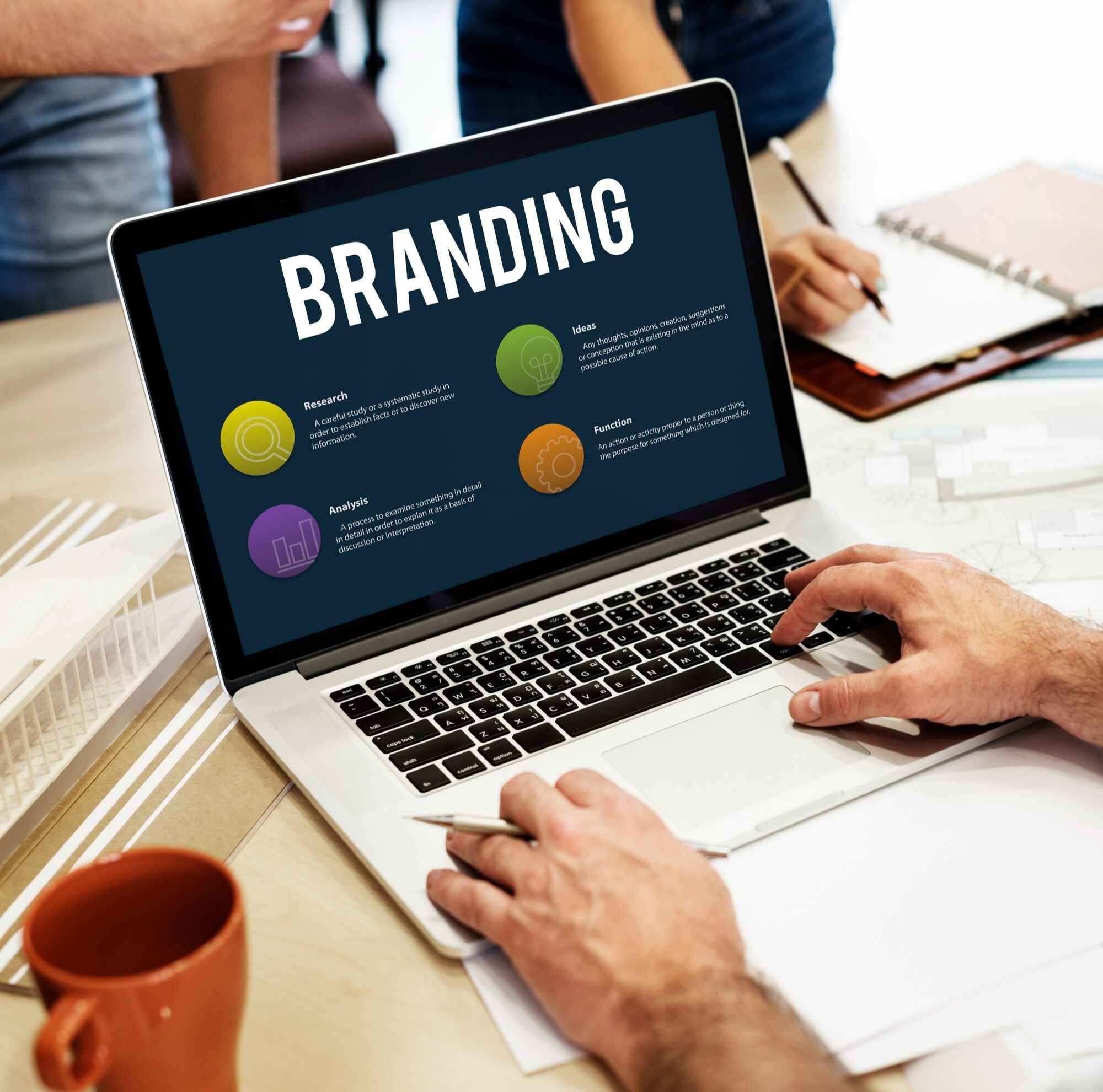 Online marketing and branding concept in company website