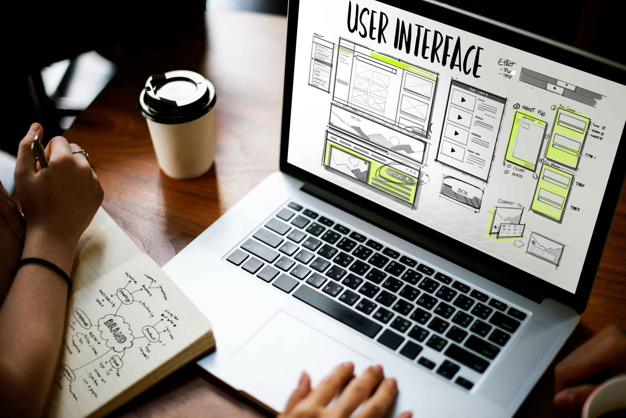 Website development with custom layout design prototype.